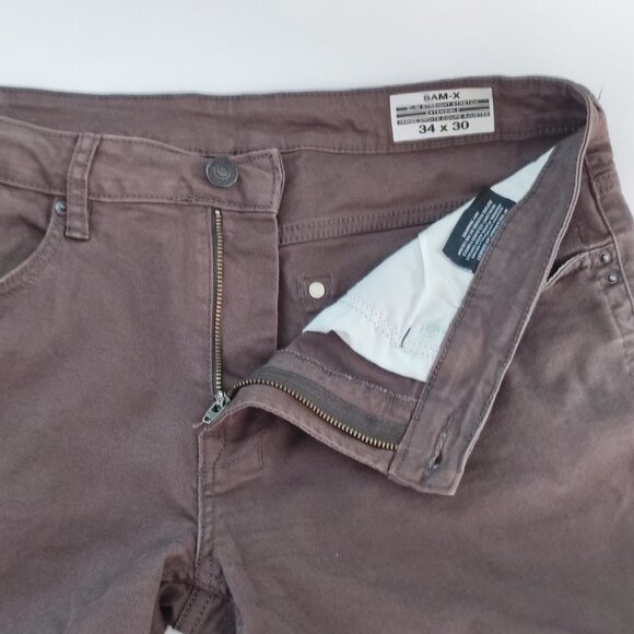 Buffalo David Bitton Sam-X slim straight cotton pants grey men's size 34x30 - Picture 8 of 13